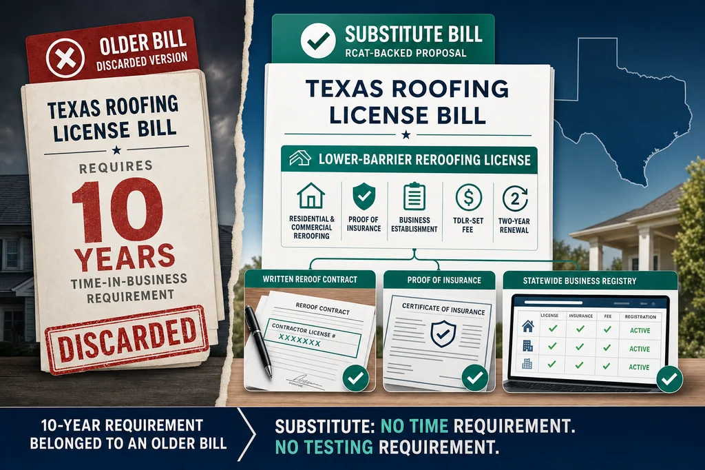 Texas Roofing License Debate: The Two Bill Versions