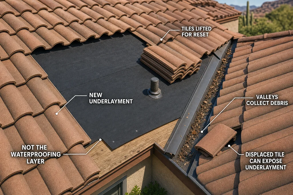 Arizona Tile Underlayment: Reset, Matching and Valley Care