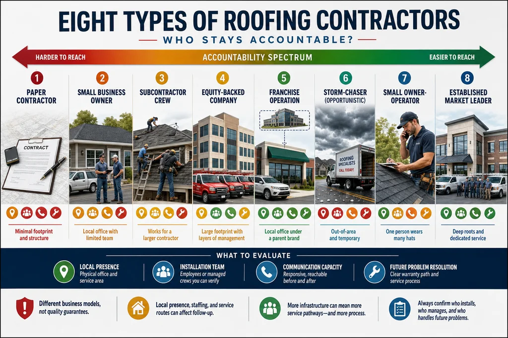 Eight Types of Roofing Contractors: Who Stays Accountable?