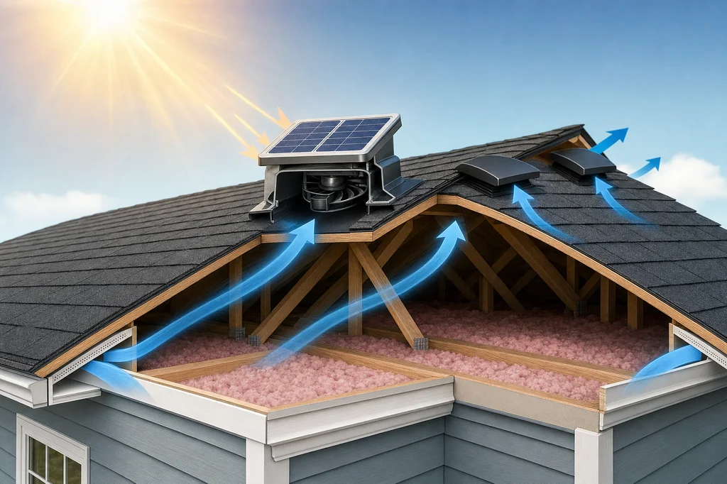 Solar Blaster Solar Roof Vent: Fan and Static Vent Role