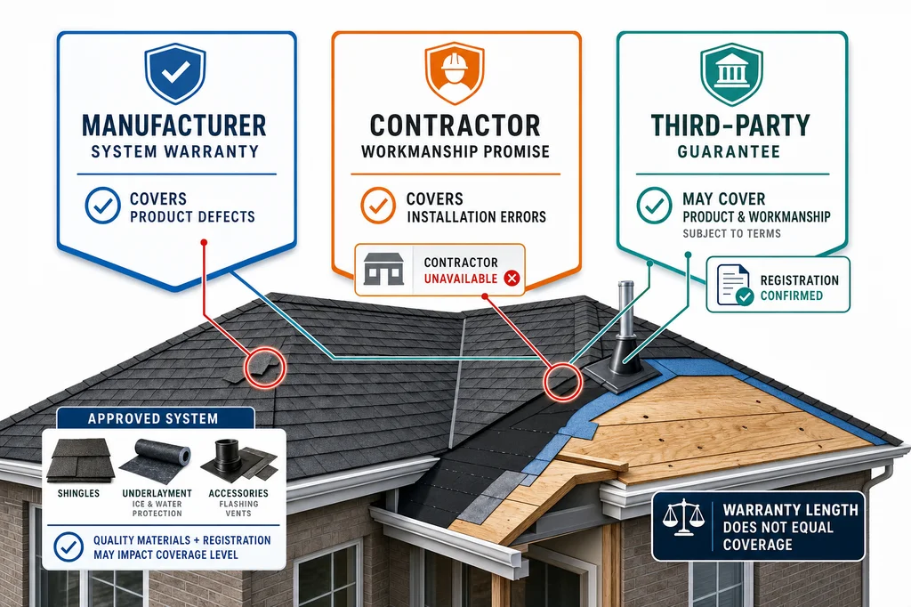 Manufacturer, Workmanship, and Third-Party Roof Warranties