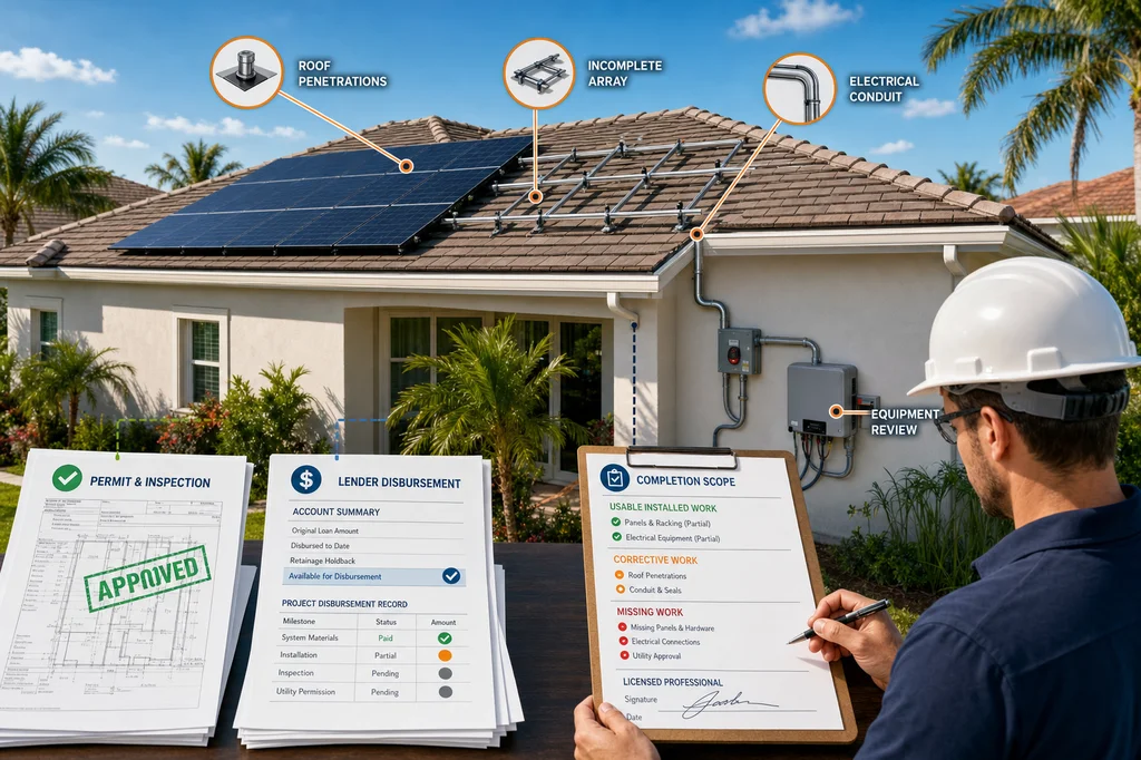 Florida's Modern Concepts Solar Lender Completion Checklist