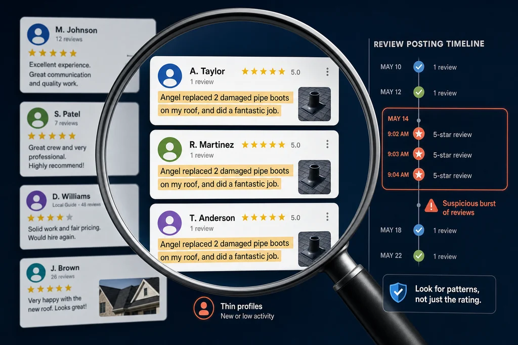 How to Spot Fake Google Reviews Before Hiring a Roofer