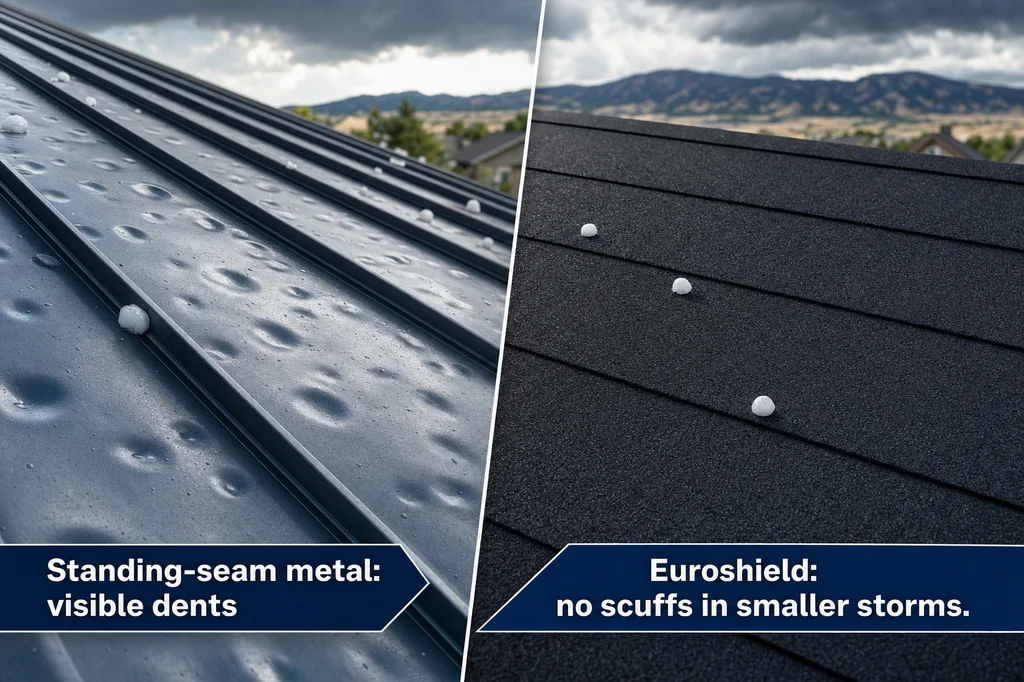 Euroshield vs. Metal Roof Hail in Rapid City Homes