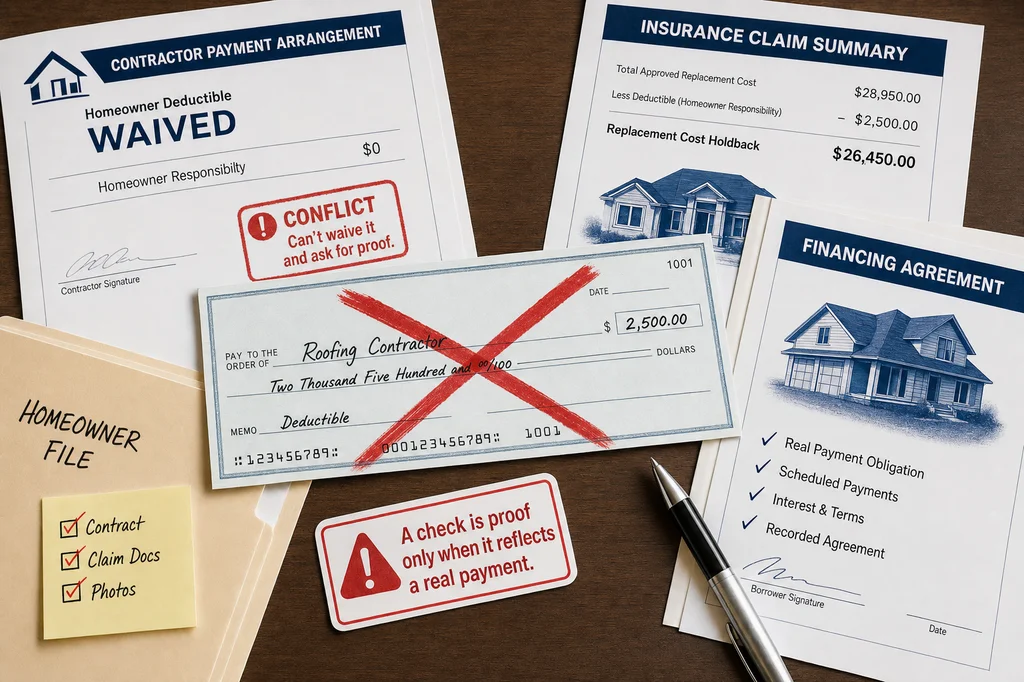 Texas Roof Deductible Checks: Don’t Create Fake Proof