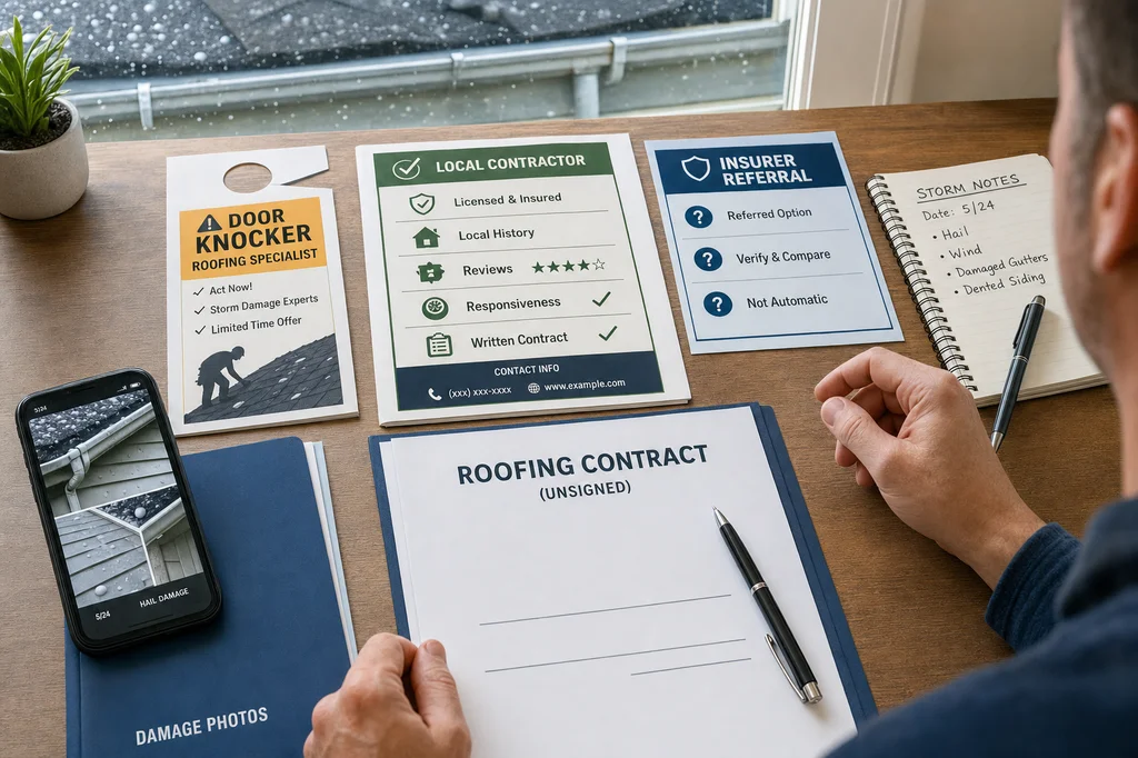 Hire a Roofer After Hail: Resist Door Knockers, Insurer Referrals
